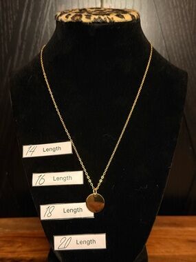Plunder Gold Plated Disc Pendant Necklace